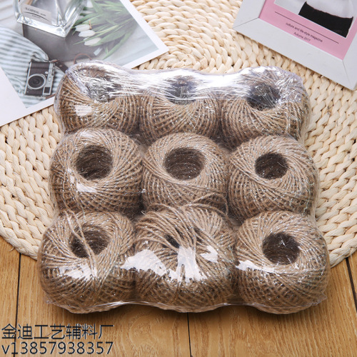 Factory Direct Sales Exclusive for Cross-Border Playing Ball Natural Hemp Rope Ball Craft Accessories Hemp Rope 3-Strand Hemp Rope Ball 100 G/piece