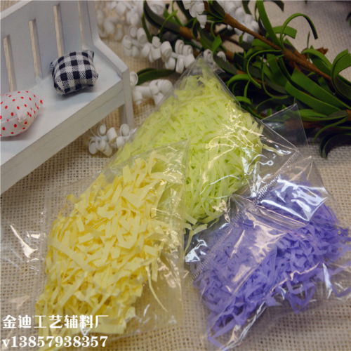 factory direct cross-border dedicated diy paper rope craft decorative paper silk bright color paper silk candy box filler paper silk