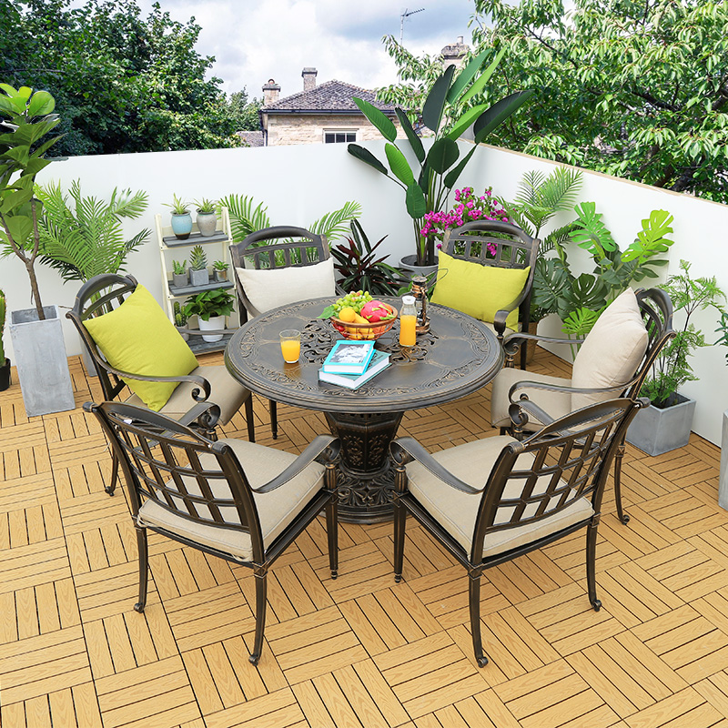 Supply Aluminum Outdoor Tables And Chairs Iron Art Leisure Balcony Round Table Chair Combination Garden Set Supply Aluminum Outdoor Tables And, Apartment Size Outdoor Furniture