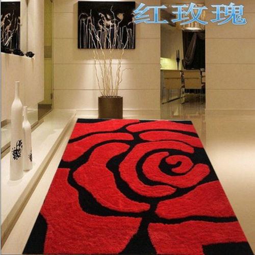 red sun high-end encryption south korean silk bright silk pattern carpet living room coffee table carpet bedroom bedside carpet customizable