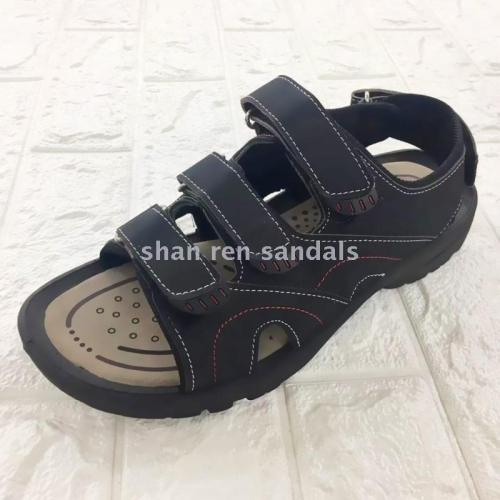 men‘s sandals beach shoes foreign trade outdoor climbing sandals new non-slip sports flat velcro sandals