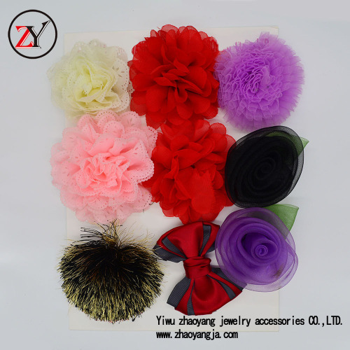 new arrival handmade shoes flower mesh large flower all kinds of diy shoes decoration shoes buckle zy08083