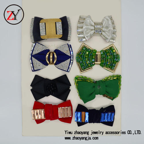 Factory Direct Handmade Shoe Ornament Beaded Bow-Shaped Shoe Buckle Shoe Accessories Can Be Customized Zy08087