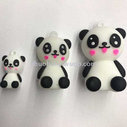 panda stereo soft rubber cartoon doll large， medium and small cartoon keychain pendant accessories