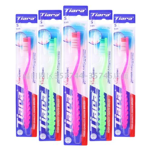 Tiara 782 Medium Bristle Adult Toothbrush Foreign Trade Export Wholesale