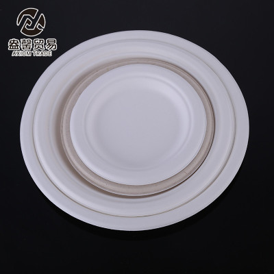 Disposable Tableware Bagasse Degradable Environmental Protection Disc Household Barbecue Tableware Multi-Specification Plate Take-out Box