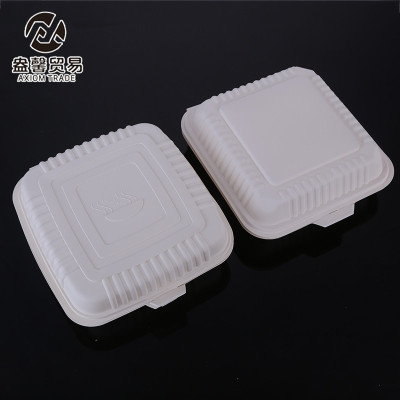 Supply Disposable Fast Food Container Corn Starch Degradable Tableware Environmental Protection to-Go Box Degradable Take-out Box Wholesale