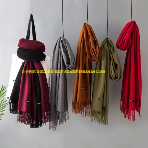 Scarf Business Party Red Scarf Solid Color Artificial Cashmere Scarf Hot Cheap Shawl