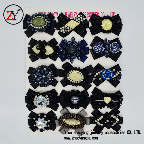 Factory Direct Sales New Crystal String Beads Ribbon Bow Shoe Flower Shoe Buckle High Quality and Low Price Zy08105