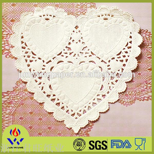 Shaped Hollow out Cake Paper Pad White Peach heart oil Absor...