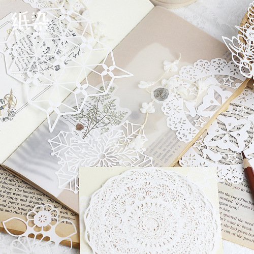 Paper Dyed Lace Material Paper Plain Series Notebook Album Diary DIY Decorative Stickers 8 Options