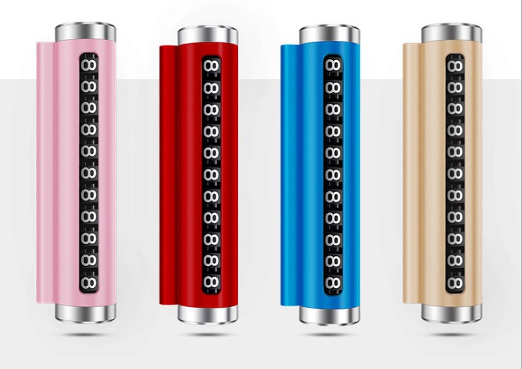 Car Temporary Parking Card Roller Rotating Stop Sign Car Creativity Metal Hidden Phone Number Sign