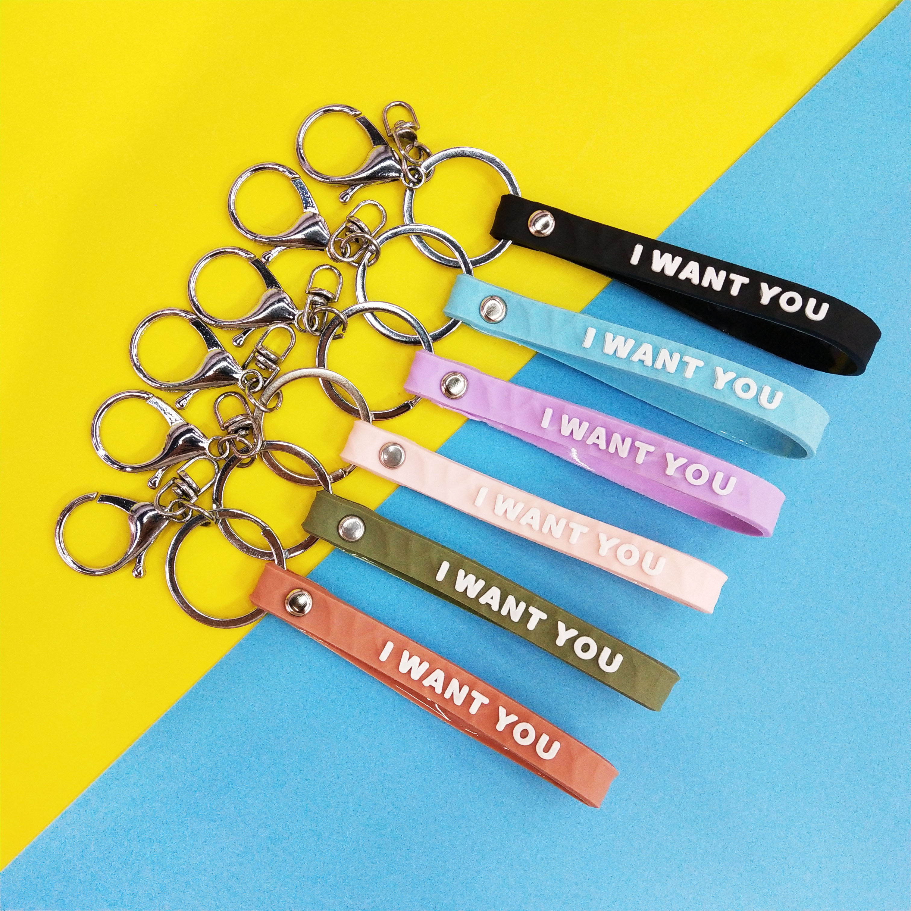 Cartoon soft rubber cord key chain pendant factory female pa...