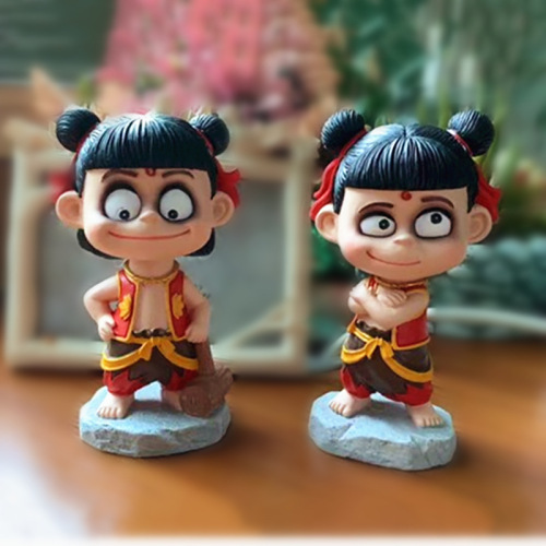 nezha‘s magic child comes into the world hand-made doll car decoration resin crafts creative cake baking decorations
