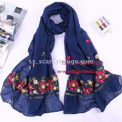 Cotton and Linen Scarf Embroidered Shawl Embroidered Scarf Shawl Spot European and American Japanese and Korean Style