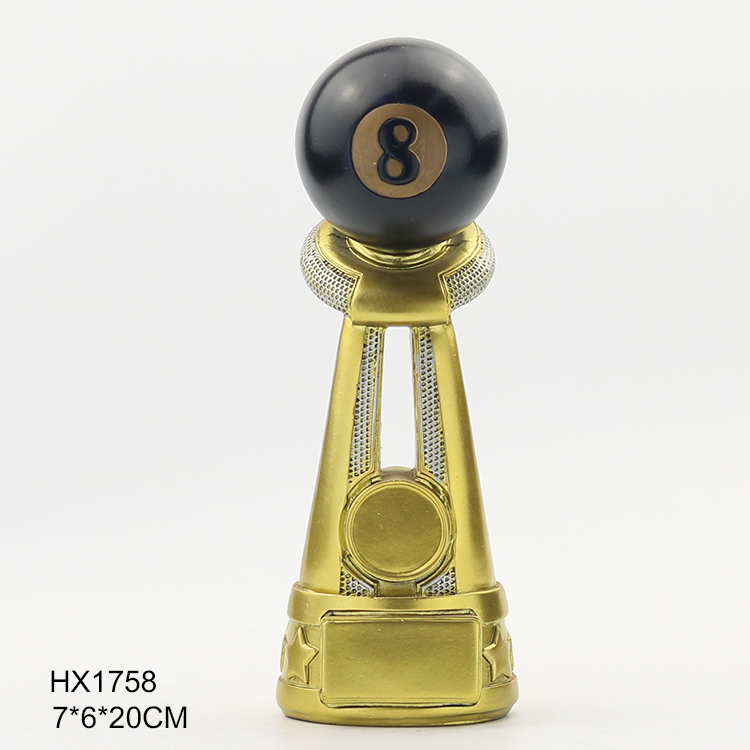 新款 树脂台球奖杯 人物奖杯 金属奖牌定制工厂直销工艺品1758