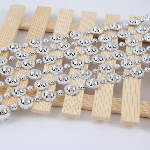 2019 Popular 6 Rows Silver Semi-round Beads Line Drill Gang Drill Net Drill Decoration Popular Ornament Clothing Accessories