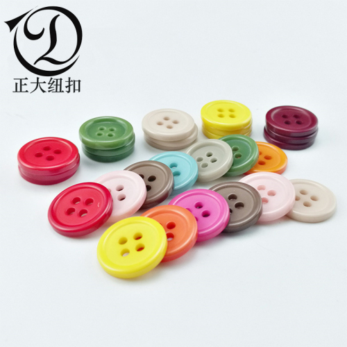 resin button color round button thin edge four-eye button children‘s button coat resin button