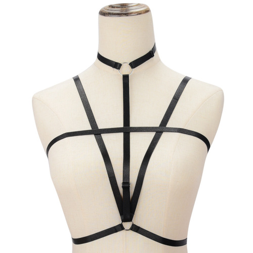 foreign trade europe and america 2019 aliexpress sexy black body tied top harness elastic bra o0451