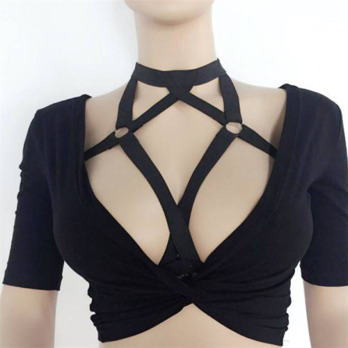 foreign trade aliexpress sexy sexy lingerie fashion hollowed-out harness adjustable binding elastic band dew point bra