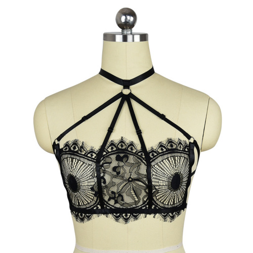 lou jiang clothing cross-border e-commerce sexy beauty back large lace lace band halter harness underwear o0484