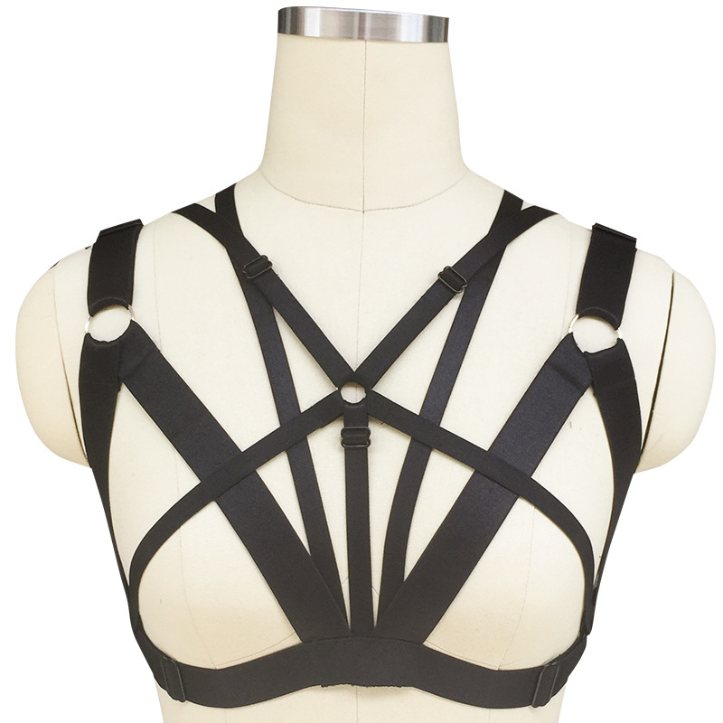 楼姜服饰 跨境电商性感诱惑松紧可调节交叉绑带线束内衣 o0260