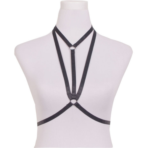 wish aliexpress foreign trade european and american fashion bandage black harness elastic band bra sexy lingerie female o0175
