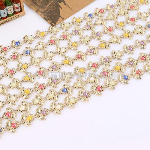 2019 Popular Single Golden Diamond Flower Line Drill Gang Drill Net Drill Decorative Ornament Clothing Accessories