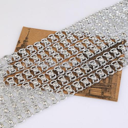 2019 popular single silver bone line drill row drill mesh drill decorative jewelry clothing accessories