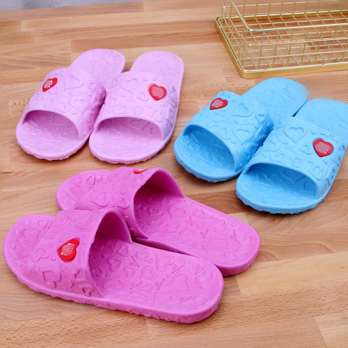 foreign trade eva women‘s non-slip silent bath summer couple love home slippers in stock support customized