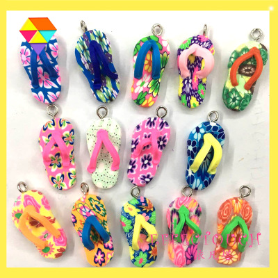 Factory Direct Sales Polymer Clay Handmade Small Slippers Pendant Polymer Clay Pendant Ornament
