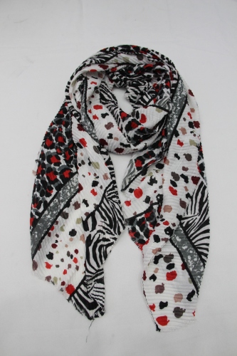 new european and american popular printed solid color crumpled scarf scarf factory direct sales