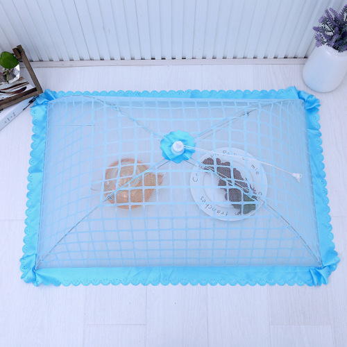 natural household food cover dust cover removable and washable foldable quadrilateral lace mesh vegetable cover factory wholesale