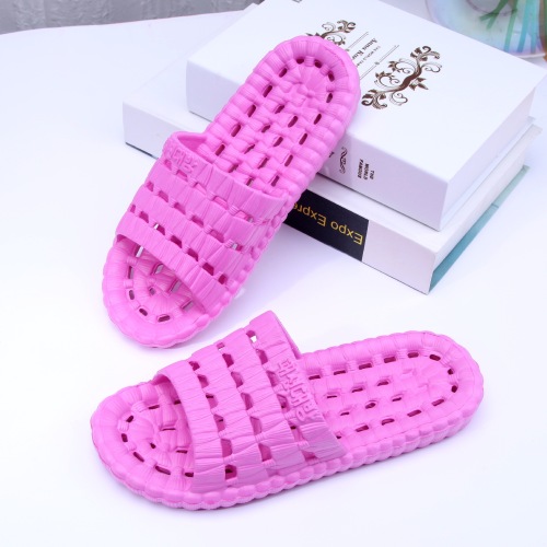 foreign trade home slippers bath leaking men and women soft bottom cutout non-slip silent couple bathroom sandals support customized