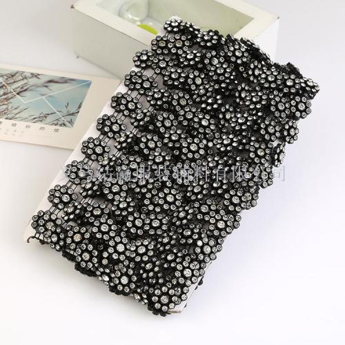 Factory Direct Sales Single Black Background SUNFLOWER a Crystal Thread Drill Gang Drill Ornament Accessories Clothing Accessories