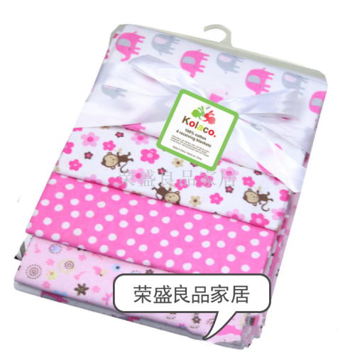 outer baby flannel cotton quilt baby contains cotton wet proof pad newborn swaddling blanket