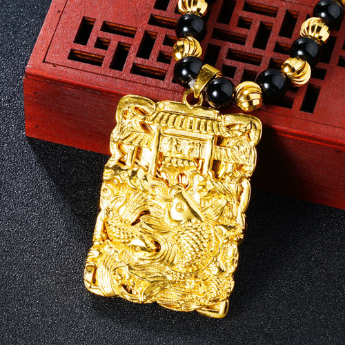vietnam gold plated brass thick goldfish gantry necklace imitation gold jewelry european coin plated 24k gold necklace