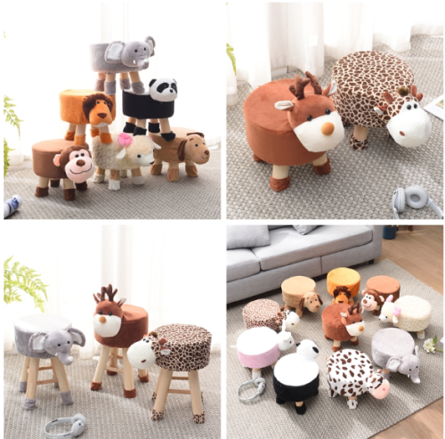 animal shoe changing stool home sitting pier baby cartoon sofa round stool creative children‘s small bench low chair