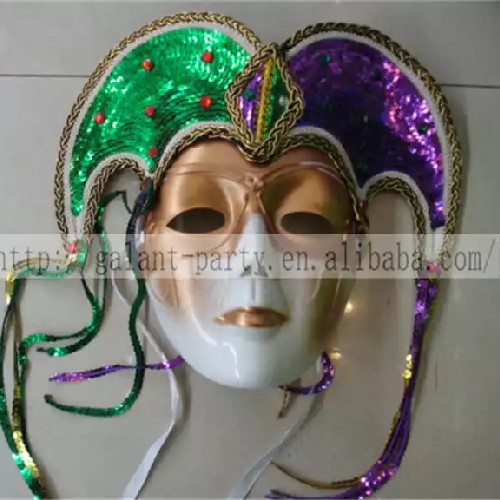 Papier - mache mask, weeping smiley mask, horn mask, light mask, the Venetian antique Roman mask