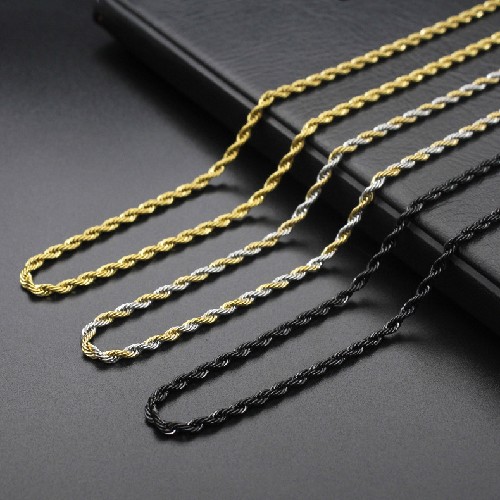 Stainless steel twist chain Stainless steel stick chain melon sub - chain Stainless steel pearl chain Stainless steel jewelry chain worker