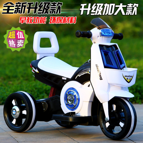 factory direct sales new children‘s electric motorcycle boys and girls baby children‘s electric tricycle with early education dynamic music