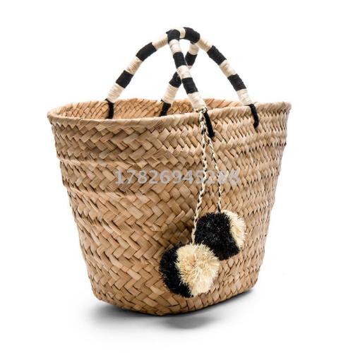 Factory Direct New Water Plants Colorful Ball Seaside Beach Portable Straw Woven Original Package Wholesale 