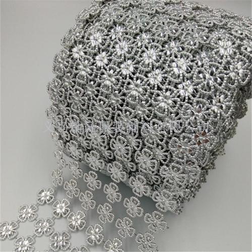 New 2019 6 Rows Silver Four Leaf Line Drill Gang Drill Net Drill Decoration Popular Ornament Accessories