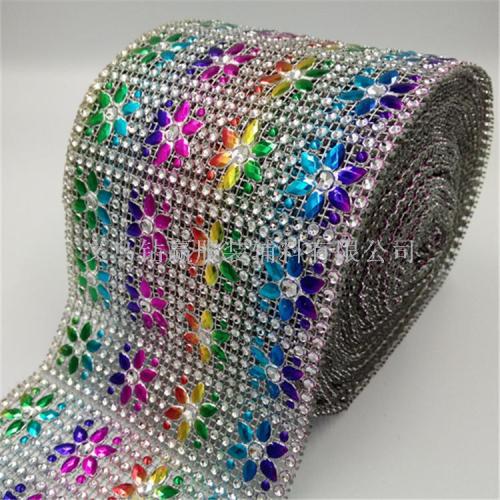 new 2019 4 rows of colorful flower thread drill gang drill net drill decorative popular ornament accessories