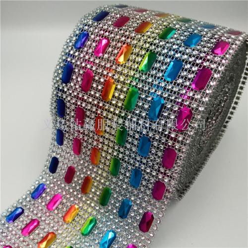 2019 New Product 6 Rows Colorful Octagonal Thread Drill Gang Drill Net Drill Decoration Popular Ornament Accessories