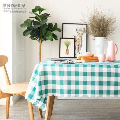 Check tablecloth garden square table round tablecloth art hotel western restaurant Korean tea table rectangular tablecloth
