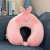 Creative memory cotton u-shaped pillow cartoon animal expression travel pillow crystal velvet slow rebound clasp neck protector
