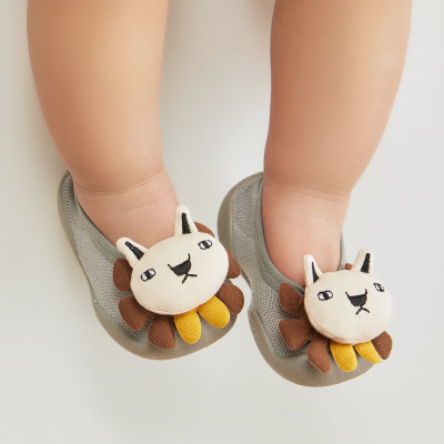 Korean version of animal head baby low upper toddler shoes and socks children's floor boat socks cartoon dolls rubber soled shoes