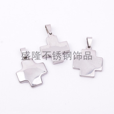 Small silver cross pendant stainless steel necklace religion Europe and America pendant head ornaments