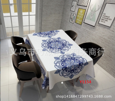 3 d - printed cotton waterproof tablecloth, oil - proof and red wine proof no - wash the tablecloth